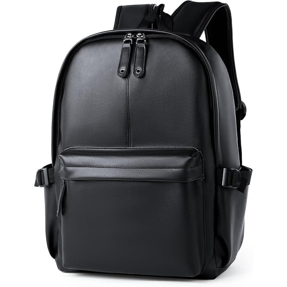 ✨Men Black Pu Leather Laptop Classic Purse Airplane Travel Backpack Business Bag